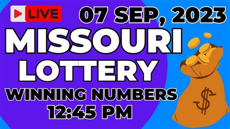 Missouri Midday Lottery Drawing Results Sep 07 2023 Pick 3 Pick 4