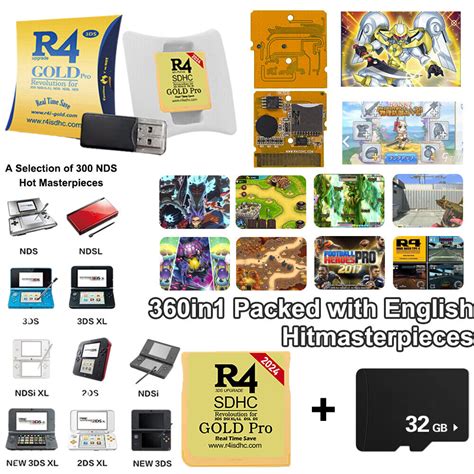 New 2024 R4 Gold Pro Sdhc For Ds3ds2ds Revolution Cartridge 32gb