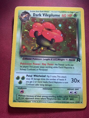 Dark Vileplume Team Rocket Pok Mon Card Holo Rare Vintage Nm Ebay