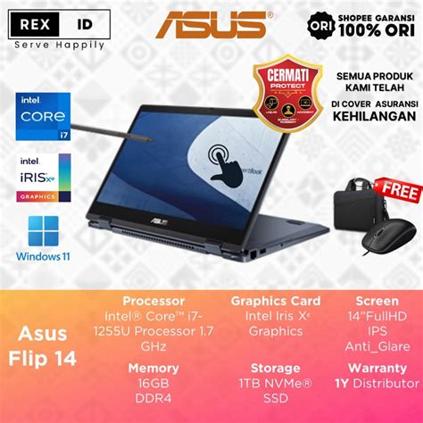 Jual Asus Expertbook B3 Flip B3402fba 2in1 Touch Core I7 1255u 16gb