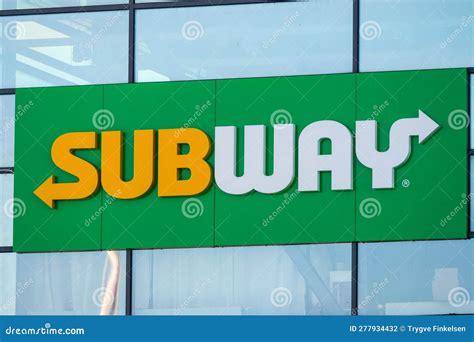 Subway Logo on the Entrance of a Restaurant.. Editorial Photography ...