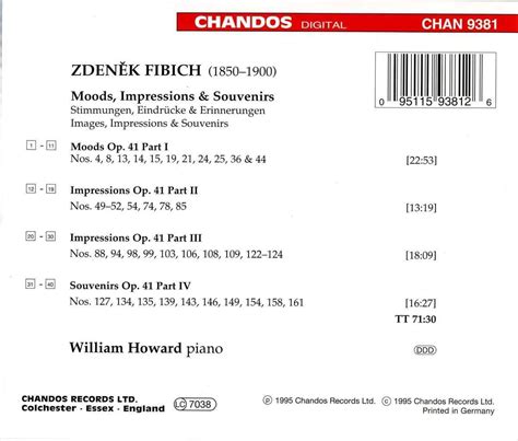 Zdenek Fibich Klavierwerke Cd Jpc