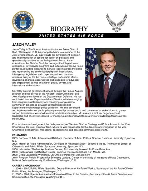 Air Force Biography Template