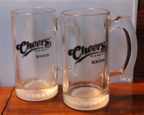 Vintage Beer Mug Pair Cheers Boston Glass Mugs Tv By Trinkets818