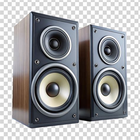 Premium PSD 2 Musical Speakers Isolated On Transparent Background