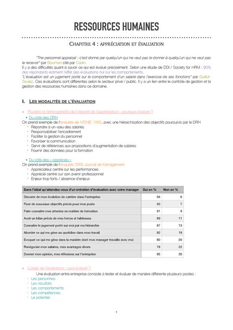 Ressources Humaines Cours De Grh Niveau Licence Economie Gestion