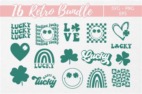 Retro Svg Bundle St Patrick Prints Lucky Graphic By Crosswithme