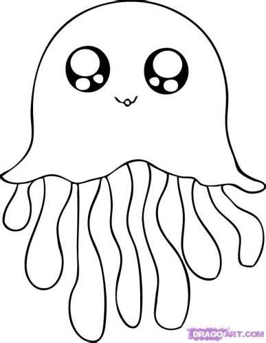 J for Jellyfish Template Easy Animal Drawings, Cartoon Drawings Of ...