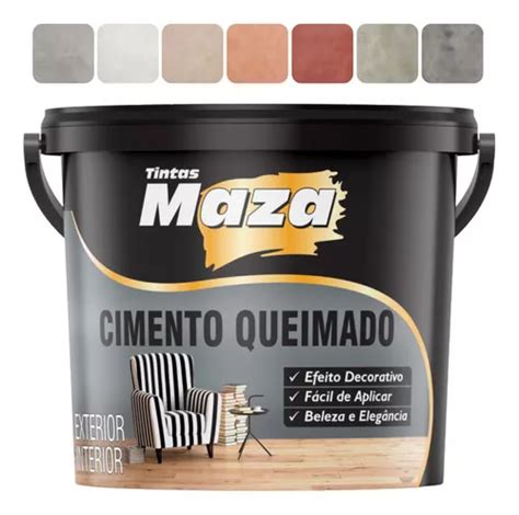 Massa Efeito Cimento Queimado Cores 23kg Cor Concreto Frete grátis