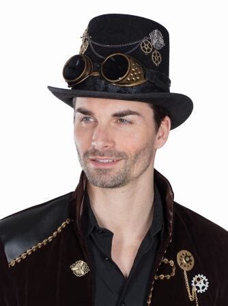 Karneval Zylinder Steampunk Mit Brille Und Deko