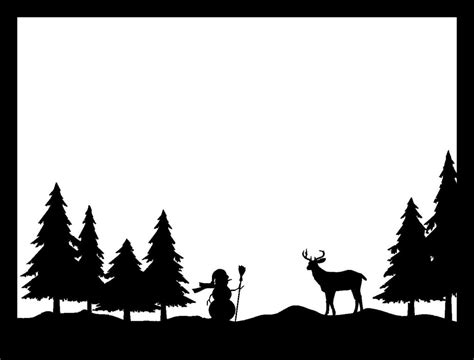 Winter Scene Silhouette at GetDrawings | Free download