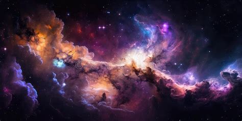 Fondo De Un Espacio Infinito Con Estrellas Galaxias Nebulosas Stock De