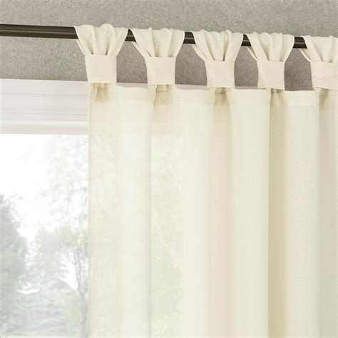 No 918 Reman 2 Pack Twist Tab Linen Texture Semi Sheer Tab Top Curtain Panel Pair