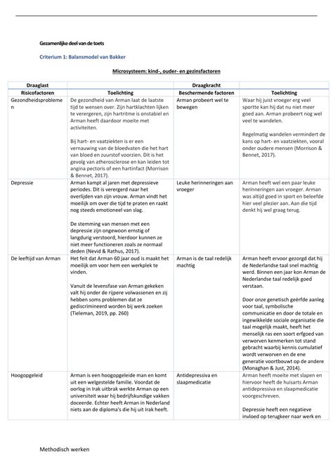 Balansmodel Van Bakker Methodisch Werken Verslag Leerjaar