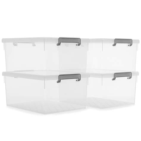 Citylife 33 Qt Plastic Storage Bins With Lids Large Stackable Storage