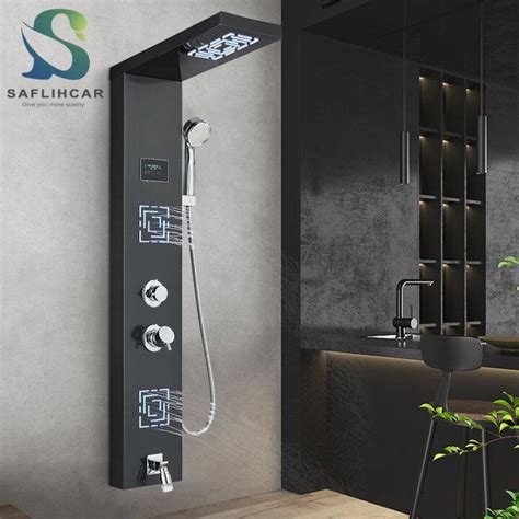 Rainfall LED Shower Panel Wall Mounted SPA Massage Jet Shower Column