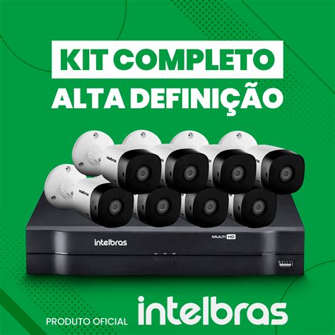 Kit Intelbras completo alta definição DVR 8 canais c 4 câmeras