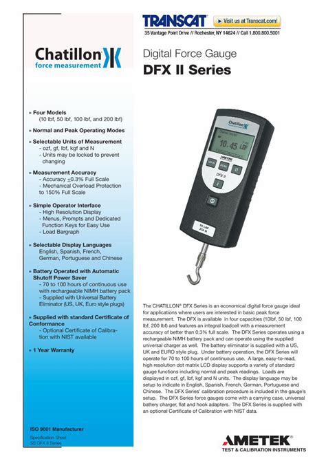 Pdf Ametek Chatillon Dfx Ii Series Digital Force Gauge Dokumen Tips