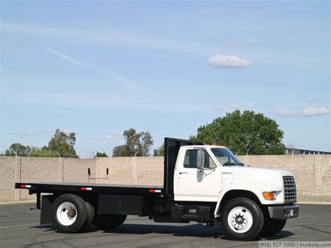 1998 Ford F800 14 Flatbed Dump Truck For Sale