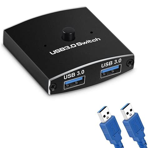 Haskoss Usb Switch Selector Kvm Switch Gbps In Out Usb Two