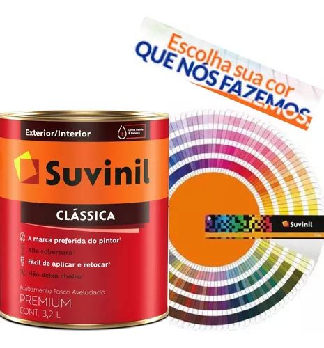 Tinta Acrilica Suvinil Clássica Fosco Aveludado 3 2l Cores