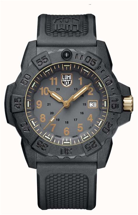 Luminox Navy Seal Genuine Black Rubber Strap Xs Gold First Class