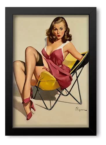 Quadro Decorativo Pin Up Cadeira De Praia Mdf X Cm Frete Gr Tis