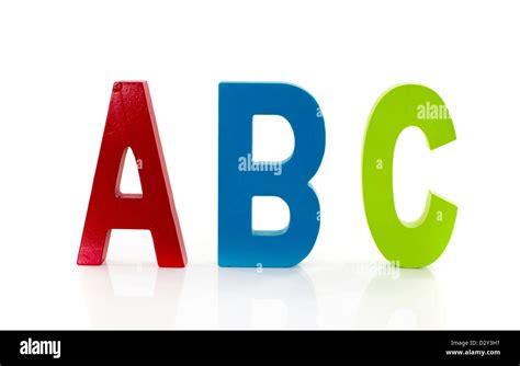 abc letters from alphabet in red green blue Stock Photo - Alamy