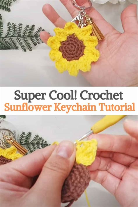 Super Cool Crochet Sunflower Keychain Tutorial