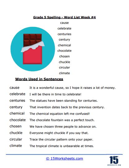 5th Grade Spelling Words Worksheets 15