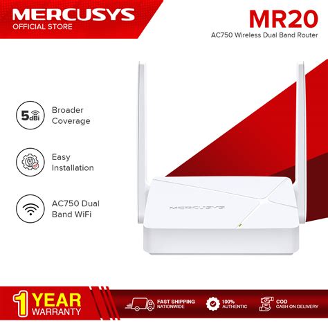 Mercusys MR20 AC750 Wireless Dual Band Router Lazada PH