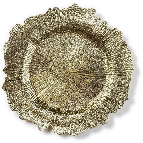 3x Ronde Gouden Kaarsenplateaus Kaarsenborden Asymmetrisch 33 Cm