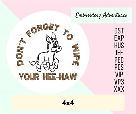 Dont Forget To Wipe Your Hee Haw Donkey Toilet Paper Etsy Uk