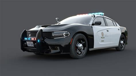 3D Model Dodge Charger SRT Hellcat LAPD VR AR Low Poly CGTrader