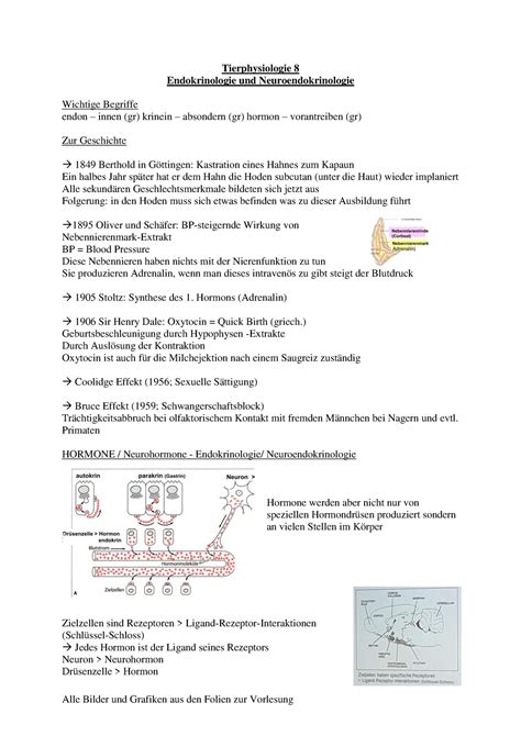 Tierphysiologie Hormone Tierphysiologie Endokrinologie Und