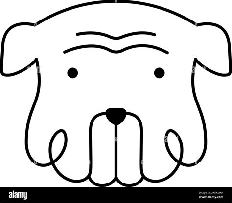 Vector Cute logotipo de perro de una línea Mascota minimalista en