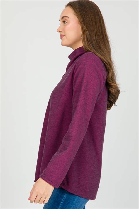 Georgina Cowl Turtleneck Plum Sale The Blue Door Boutique