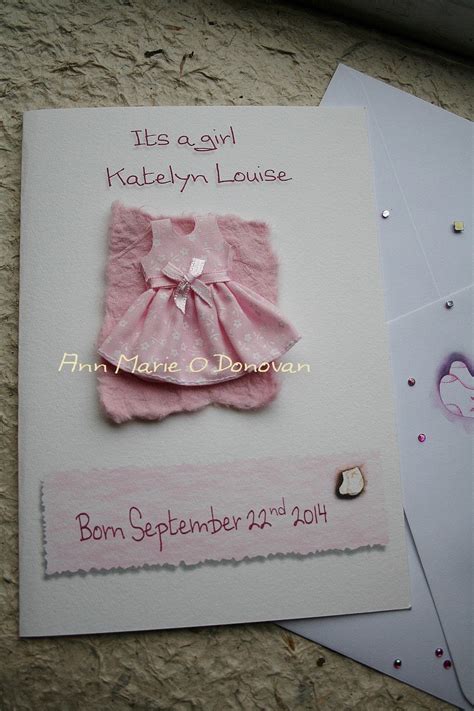 Stunning Keepsake Personalized Baby Girl Card, With Cute Dress ...