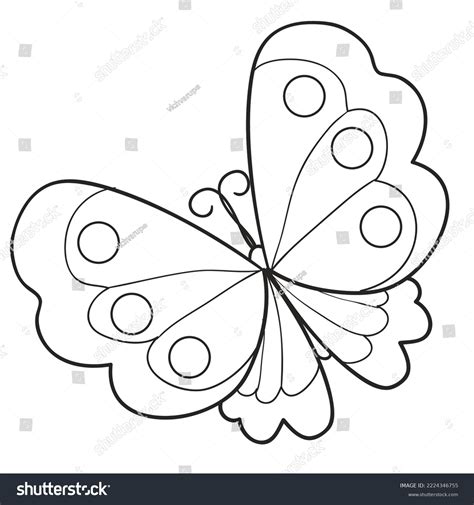 Sketch Butterfly Beautiful Spread Wings Coloring Stock Vector (Royalty Free) 2224346755 ...