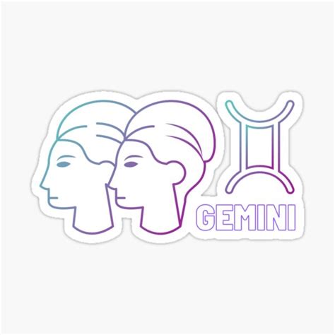 Gemini Zodiac Sign Sticker For Sale By Mgdevo Redbubble