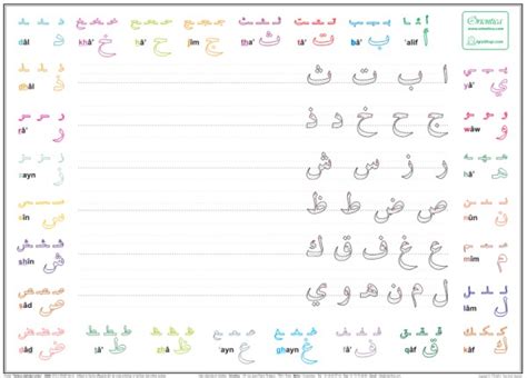 Poster Tableau d écriture effaçable alphabet arabe pour apprendre à