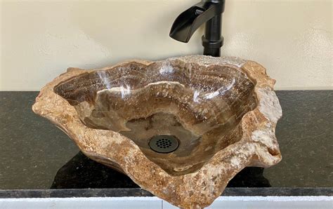 Natural Stone Sink Onyx Sink Rustic Travertine Marble Hand Carved