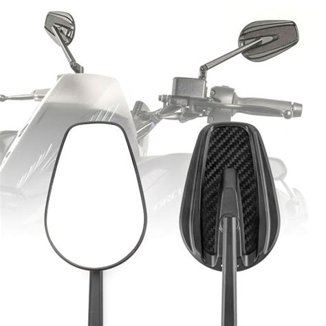 Universal Carbon Fiber Look Housing Motorcycle Rear View Side Mirrors