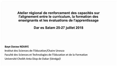 Atelier R Gional De Renforcement Des Capacit S Sur Lalignement