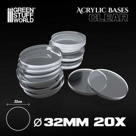 Acrylic Bases Round 32 Mm Clear Gsw