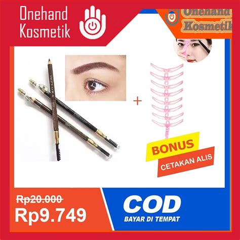 Jual CETAKAN ALIS 8IN1 EYEBROW TEMPLATE IMPLORA Eye Brow Pencil 2 IN