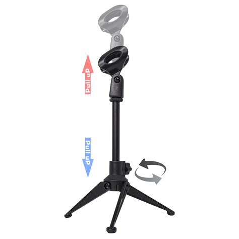 Stand Mic Karaoke Microphone Holder Table Kaki Tiga Microphone Holder