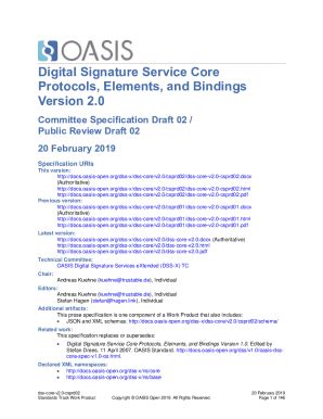 Fillable Online Docs Oasis Open Digital Signature Service Core