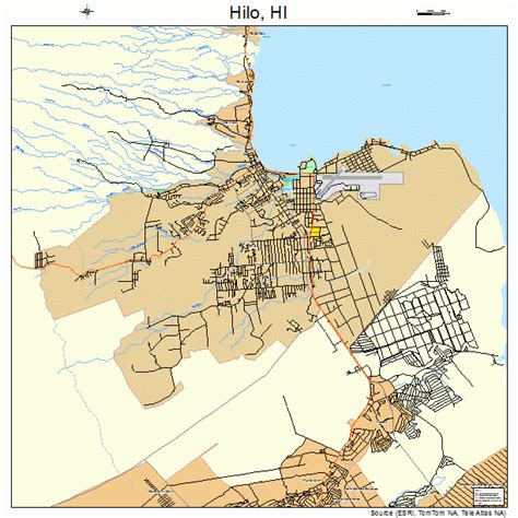 Hilo Hawaii Street Map 1514650