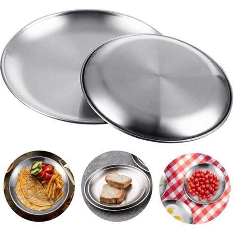 Pcs Plats De Service En Inox Plateau Ovale Plateaux De Service Ronds